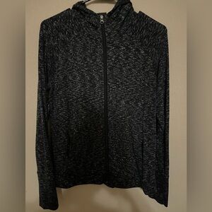 Daisy Fuentes Black and Gray Patterned Hoodie